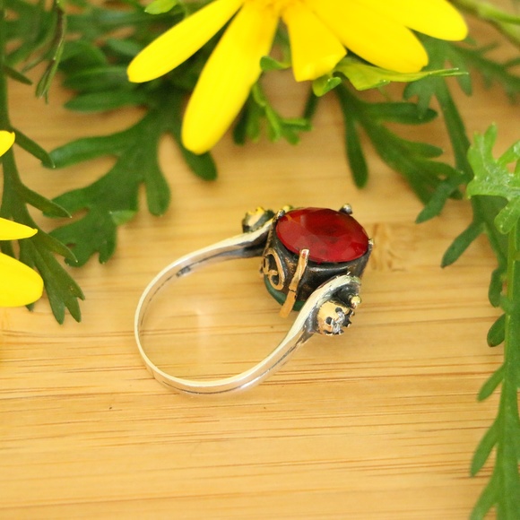 Sterling Silver Jade Stones Revers Rings - Picture 4 of 8